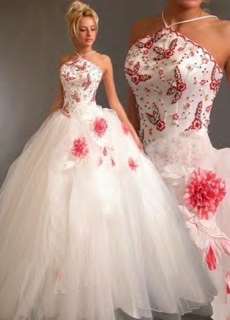 свадебные платья розового цвета